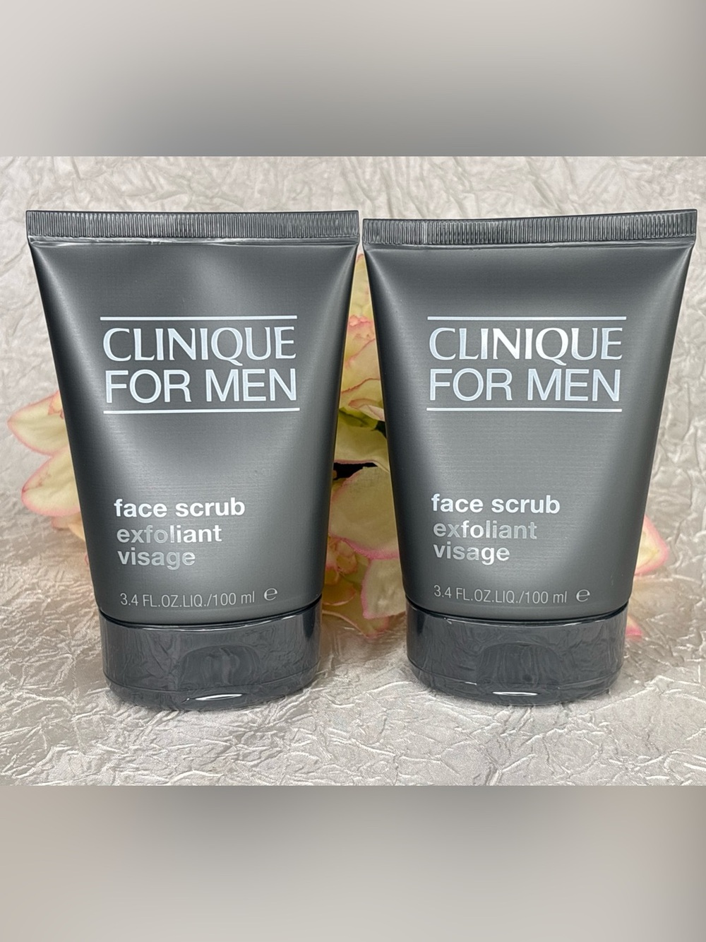2 X Clinique For Men FACE SCRUB Exfoliant 3.4oz 100ml Ea Full Size Sealed